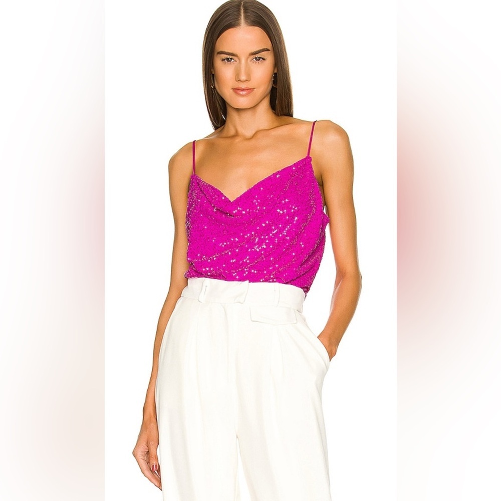 Generation Love Fuchsia Sequin Cowl Neck Camisole